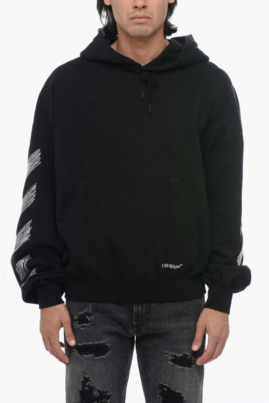 象牙色 OFF WHITE トレイナー 調教師 メンズ 黒いこと Sweatshirts OMBB110S23FLE0051001 関税 貨物輸送無料 dk