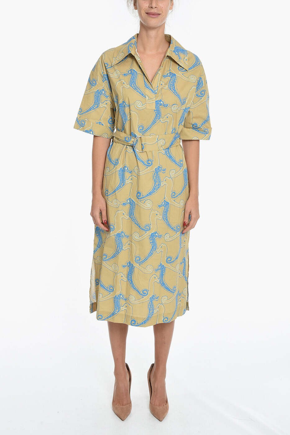 サムソ サムソ SAMSOE\u0026SAMSOE 衣装 お召しもの レディース 青色 Dresses F22200106 0 AQUA SEAHORSE 関税 貨物輸送無料 dk