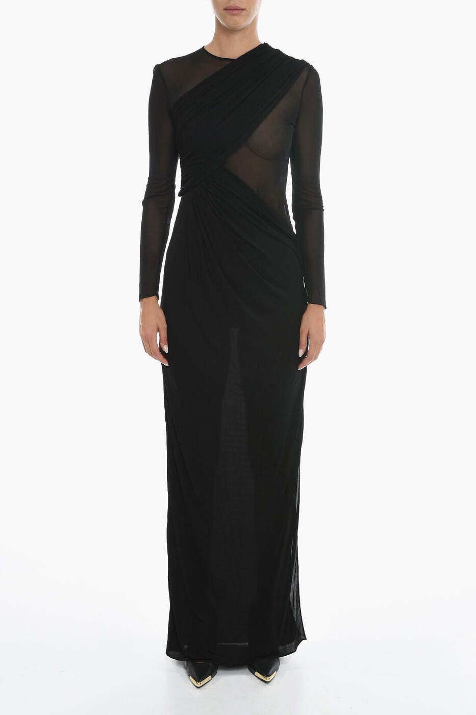 前日 サンローラン SAINT LAURENT PARIS 衣裳 御召しもの レディース 黒いこと Dresses 719400 Y5F63 1000 関税 貨物輸送無料 dk