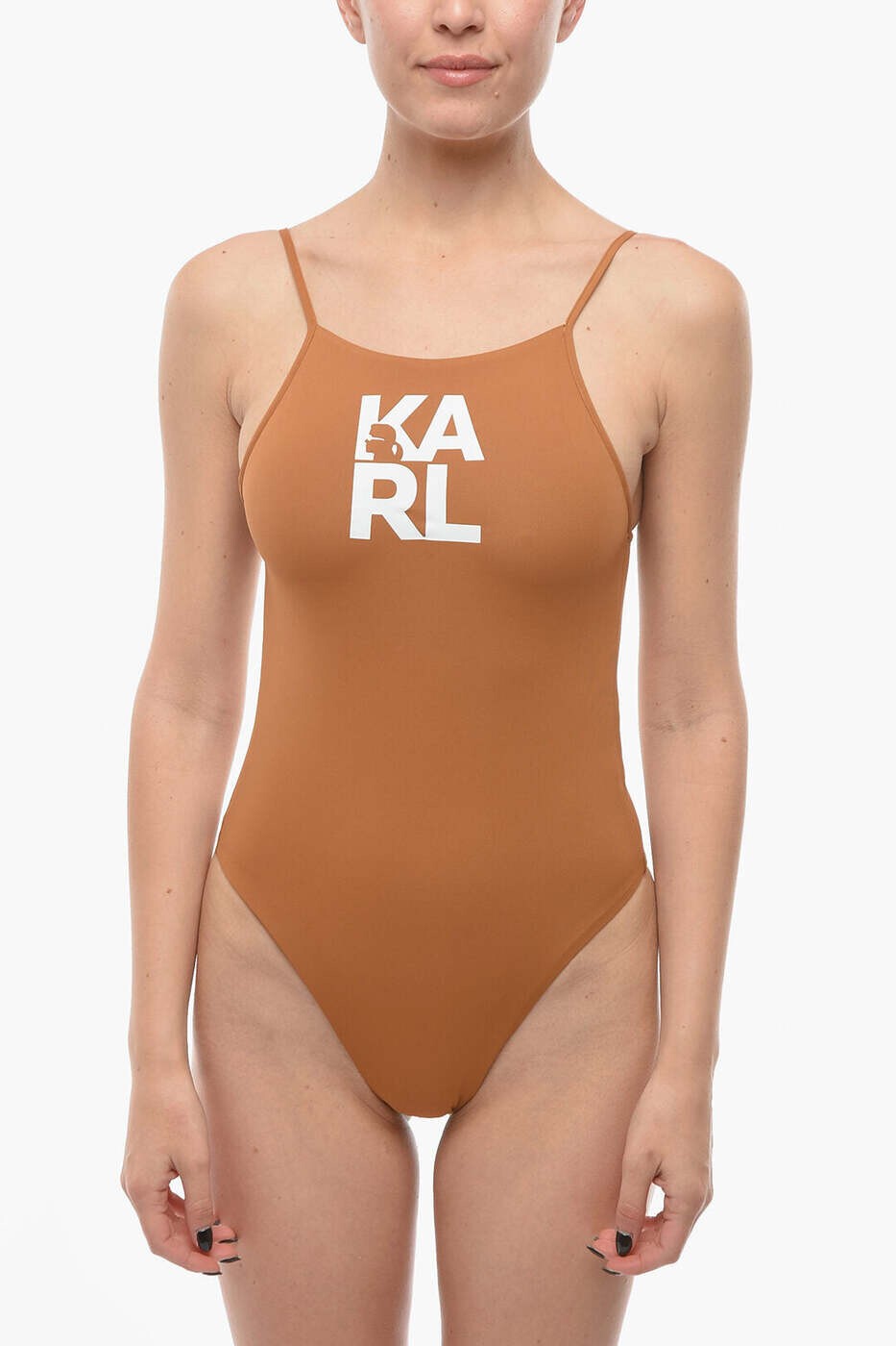 カール ラガーフェルド KARL LAGERFELD 水着 スイムウェア レディース ブラウン Swimwear KL22WOP01 BROWN 関税 送料無料 dk｜BRANDSHOP「il Tesoro」