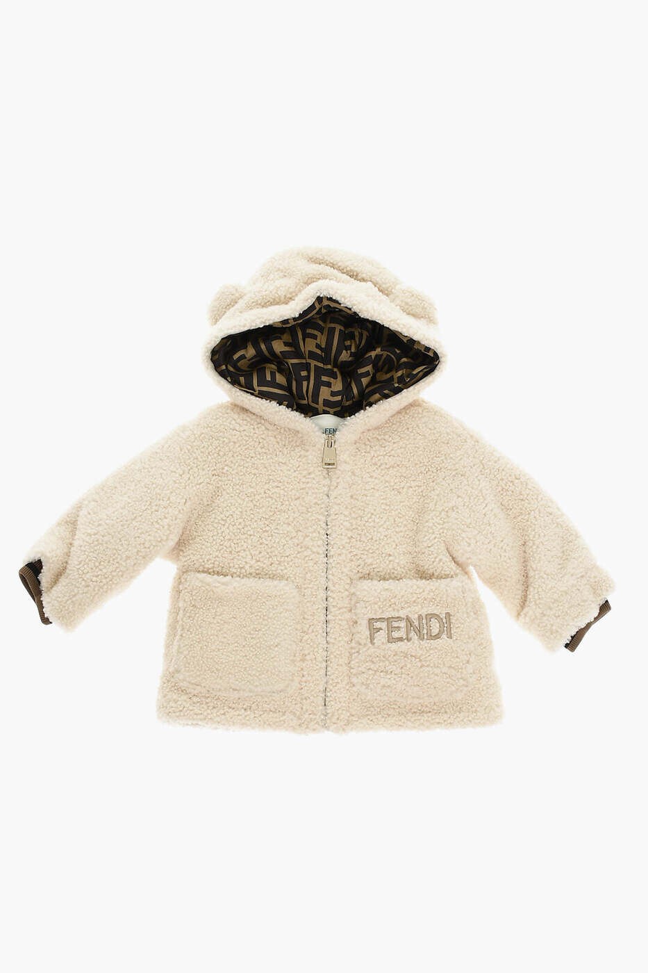 FENDI FENDI 厚地の外套 ボーイズ ベージュ Coats BUA053 A8Q3 F10RM 関税 貨物輸送無料 dk