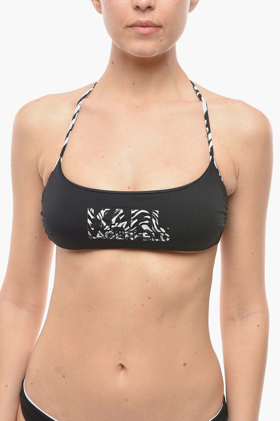 長い巻き毛 ラガーフェルド KARL LAGERFELD 水泳着 スイムウェア レディース 黒いこと Swimwear KL22WTP26 BLACK 関税 貨物輸送無料 dk 水着-レディースファッション