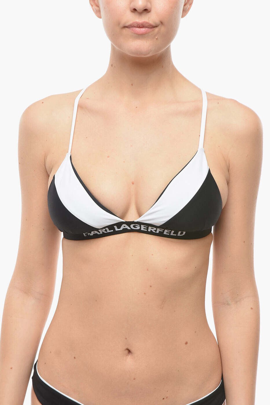 長い巻き毛 ラガーフェルド KARL LAGERFELD 水泳着 スイムウェア レディース 黒いこと Swimwear KL22WTP09 BLACK 関税 貨物輸送無料 dk 水着-レディースファッション