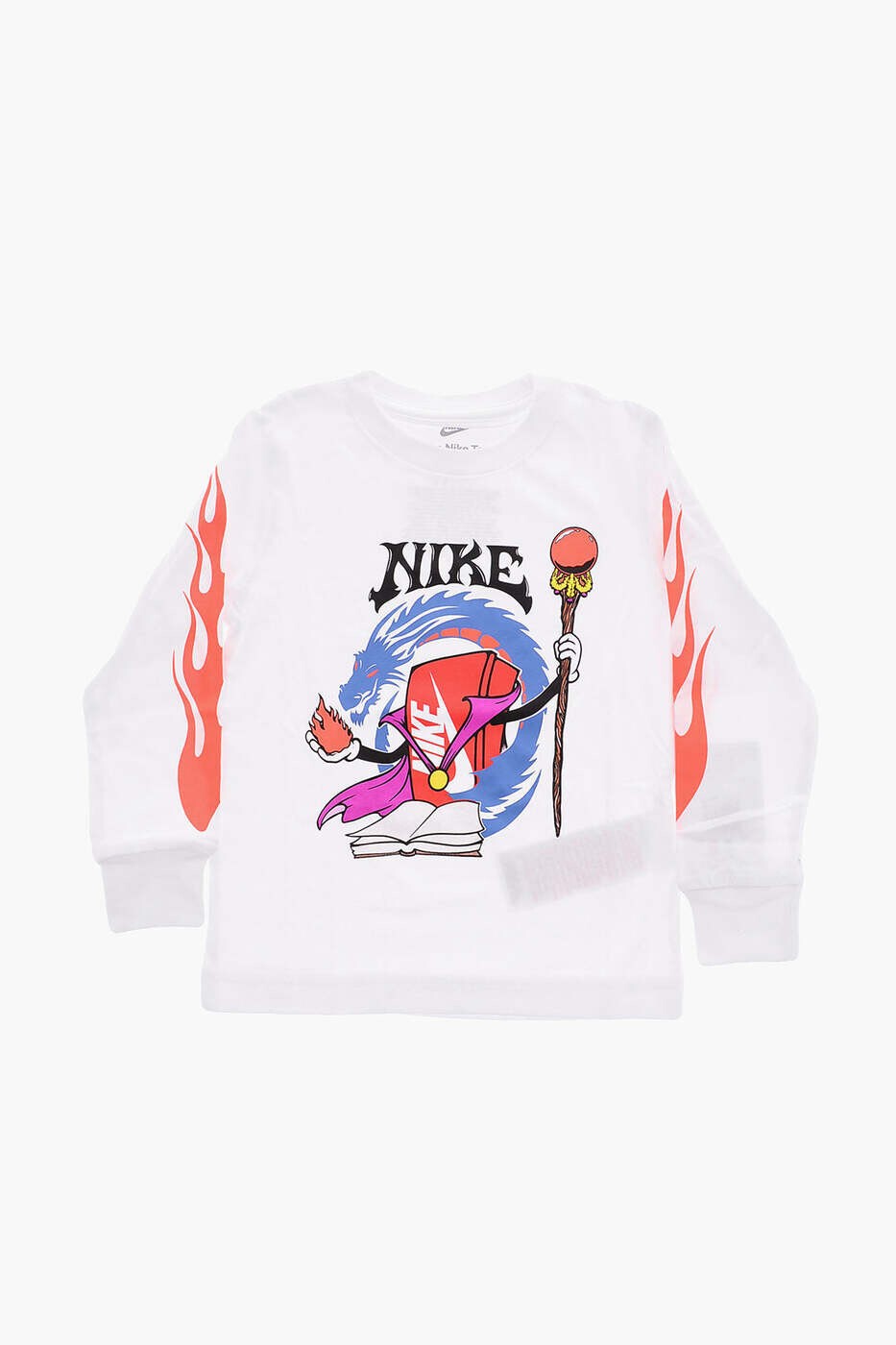 ナイキ NIKE KIDS ロング衣袂ティーシャツ ティーシャツ ボーイズ 白いこと Long sleeve t-shirts 86K092-001 関税 貨物輸送無料 dk