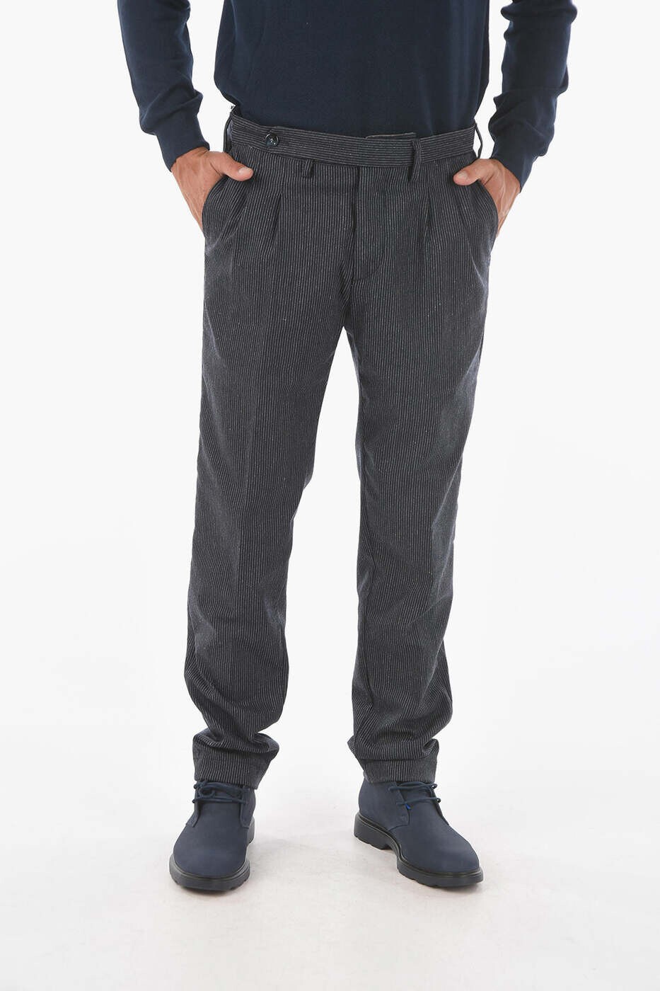 クルーナ CRUNA ズボン ズボン下 メンズ 青み Trousers S.ROPPONGI2P.L.485NAVY 関税 貨物輸送無料 dk