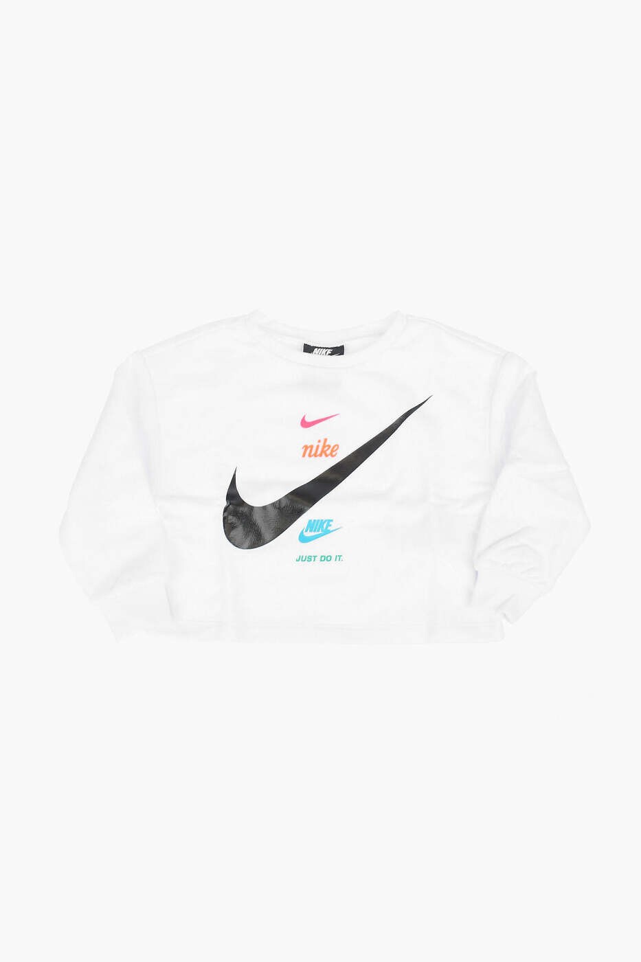 ナイキ NIKE KIDS クルーネックスウェットシャツ 調教師 ガールズ 白いこと Crew neck sweatshirts 36I330-001 関税 貨物輸送無料 dk