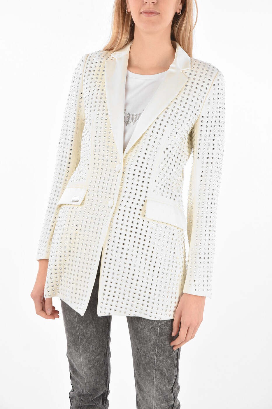 フィリップ飾り気の無い PHILIPP PLEIN 背広上衣 背広 上衣 レディース 白いこと Suit Jackets S19C WRF0179 PTE109N 01 関税 貨物輸送無料 dk