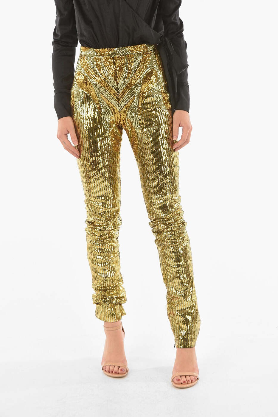 フィリップ飾り気のない PHILIPP PLEIN ズボン ズボン下 レディース ゴールド Trousers S19C WRT0629 PTE003N 94 関税 貨物輸送無料 dk