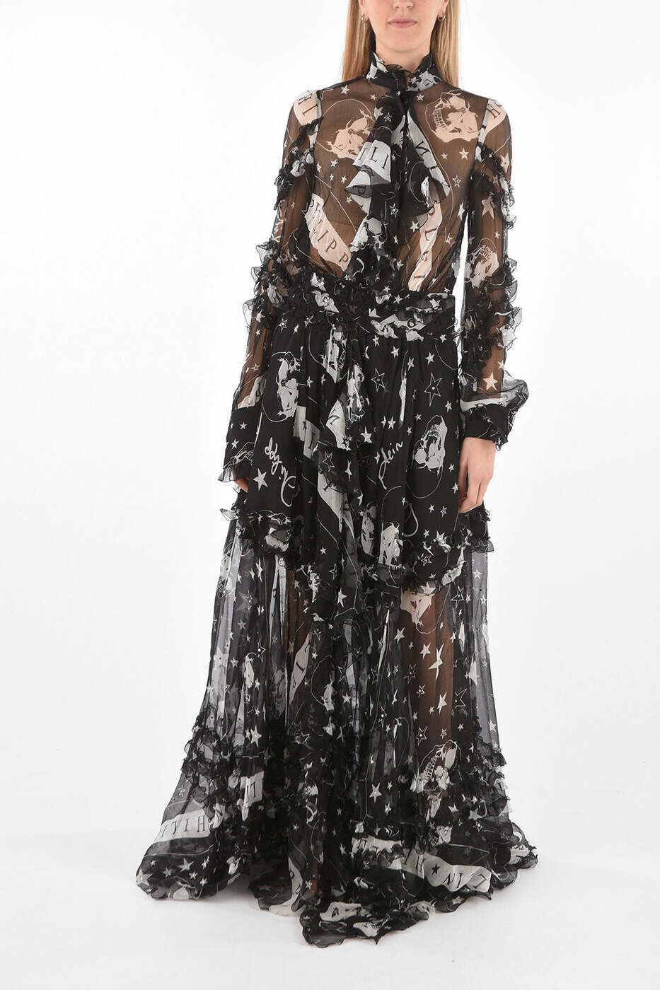 フィリップ飾り気のない PHILIPP PLEIN 衣裳 御召しもの レディース 黒いこと Dresses P19C WRG1031 PTE118N 02 関税 貨物輸送無料 dk