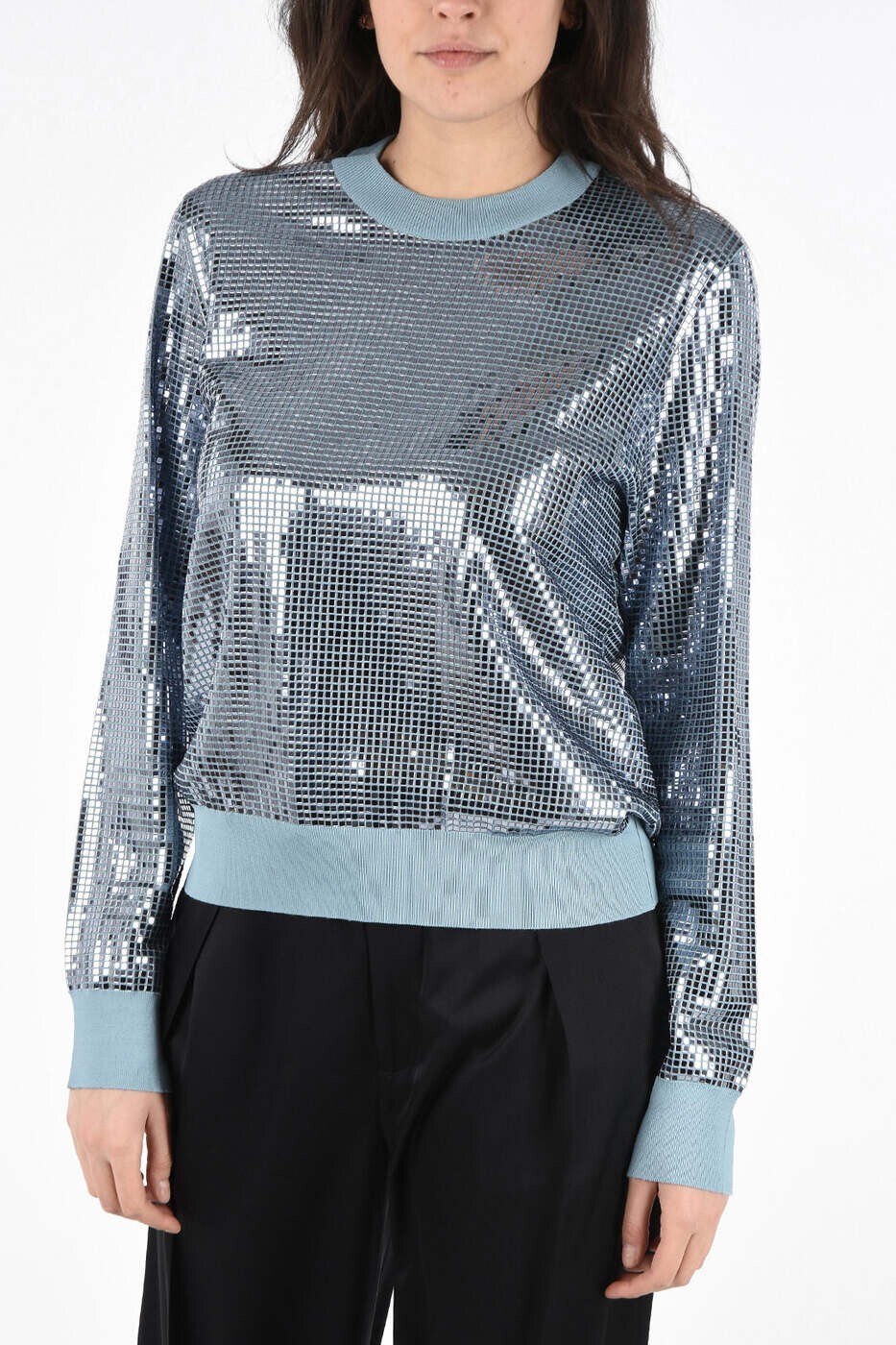 ボッテガ ヴェネタ BOTTEGA VENETA スウェーター 編み物お召しもの レディース 青色 Knitwear 619773VKSI01714 関税 貨物輸送無料 dk