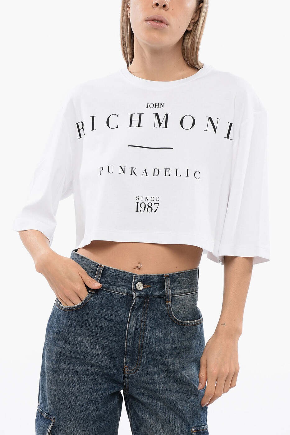 ジョンバージニアの州都 JOHN RICHMOND スポーツシャツ プルオーバー レディース 白いこと T-shirts and polo shirts RWP24176TSWHITE 関税 貨物輸送無料 dk