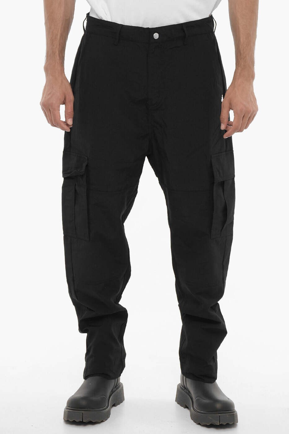 マルセロ バーロン MARCELO BURLON ズボン パンツ メンズ ブラック Trousers CMCF014F23FAB0011001 関税 送料無料 dk｜BRANDSHOP「il Tesoro」 46,320円