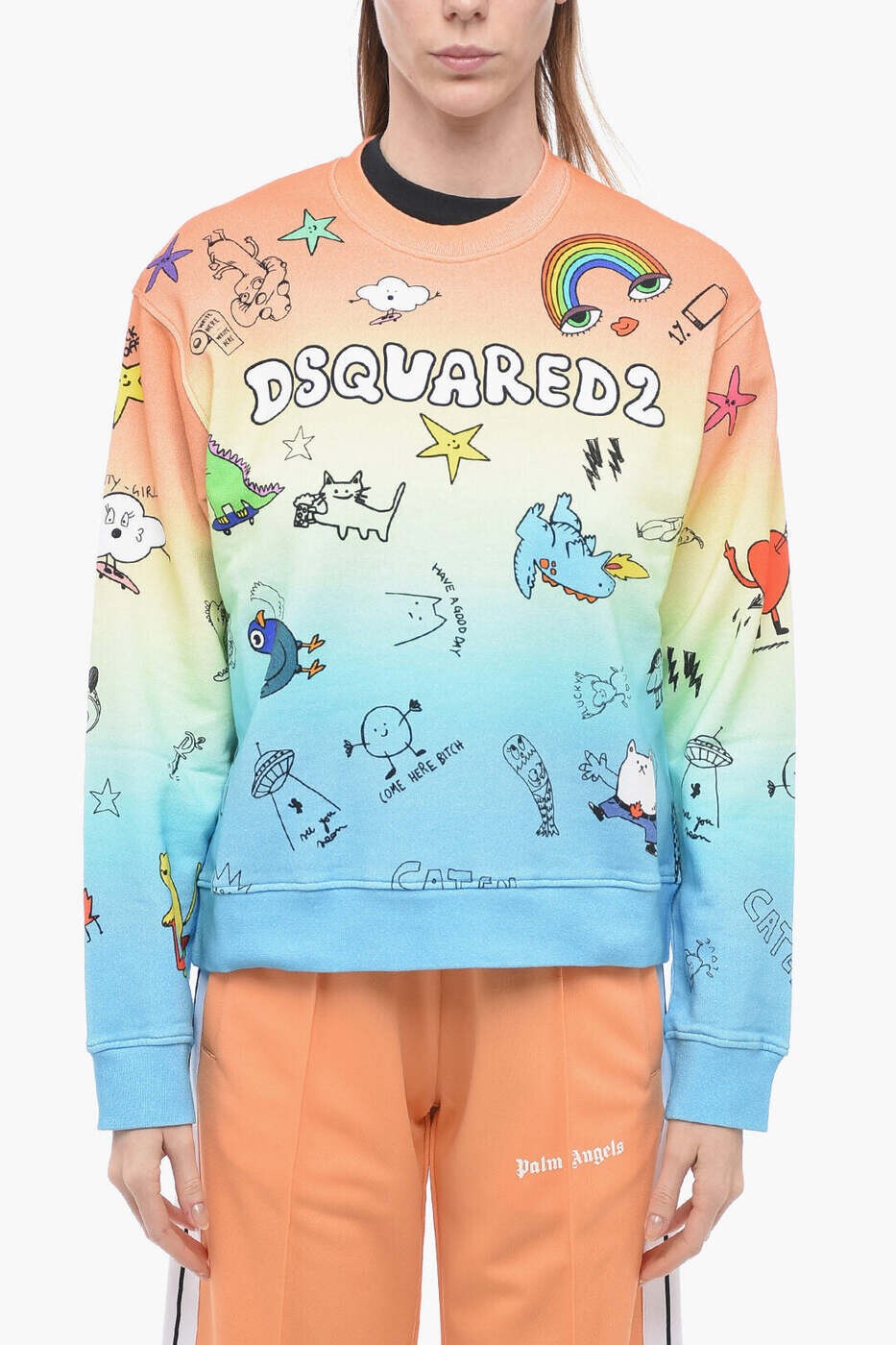 ディースクエアード DSQUARED2 調教師 レディース マルチ色つや Sweatshirts S72GU0373 S25544 001S 関税 貨物輸送無料 dk