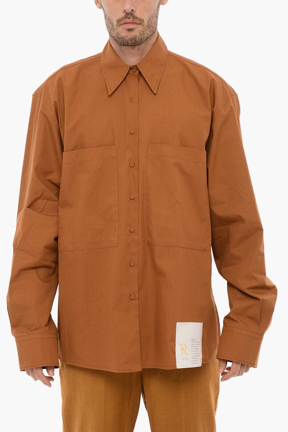 RAMAEL シャツ メンズ ブラウン Shirts MRA0003CO 345 関税 送料無料 dk｜BRANDSHOP「il Tesoro」 37,180円
