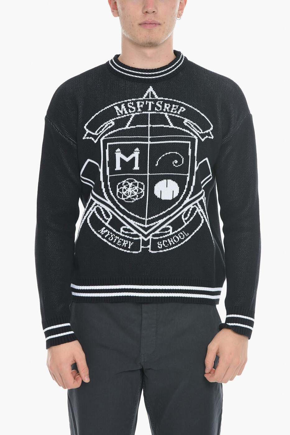 エムエスエフティーエスアールイーピー MSFTSREP セーター ニットウェア メンズ ブラック Knitwear 33MSFM601 226970 99 関税 送料無料 dk｜BRANDSHOP「il Tesoro」