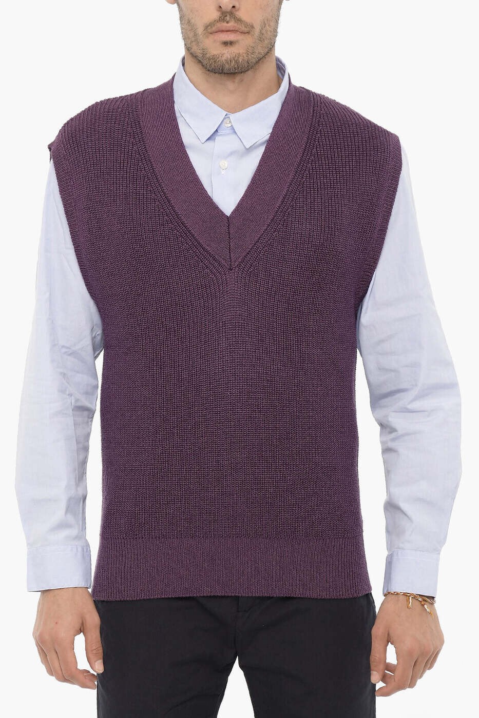 ピーティーゼロウーノ PT01 プルオーバー 編み物御召しもの メンズ パープル Knitwear TL4SGT010GEG04MG 0780 関税 貨物輸送無料 dk