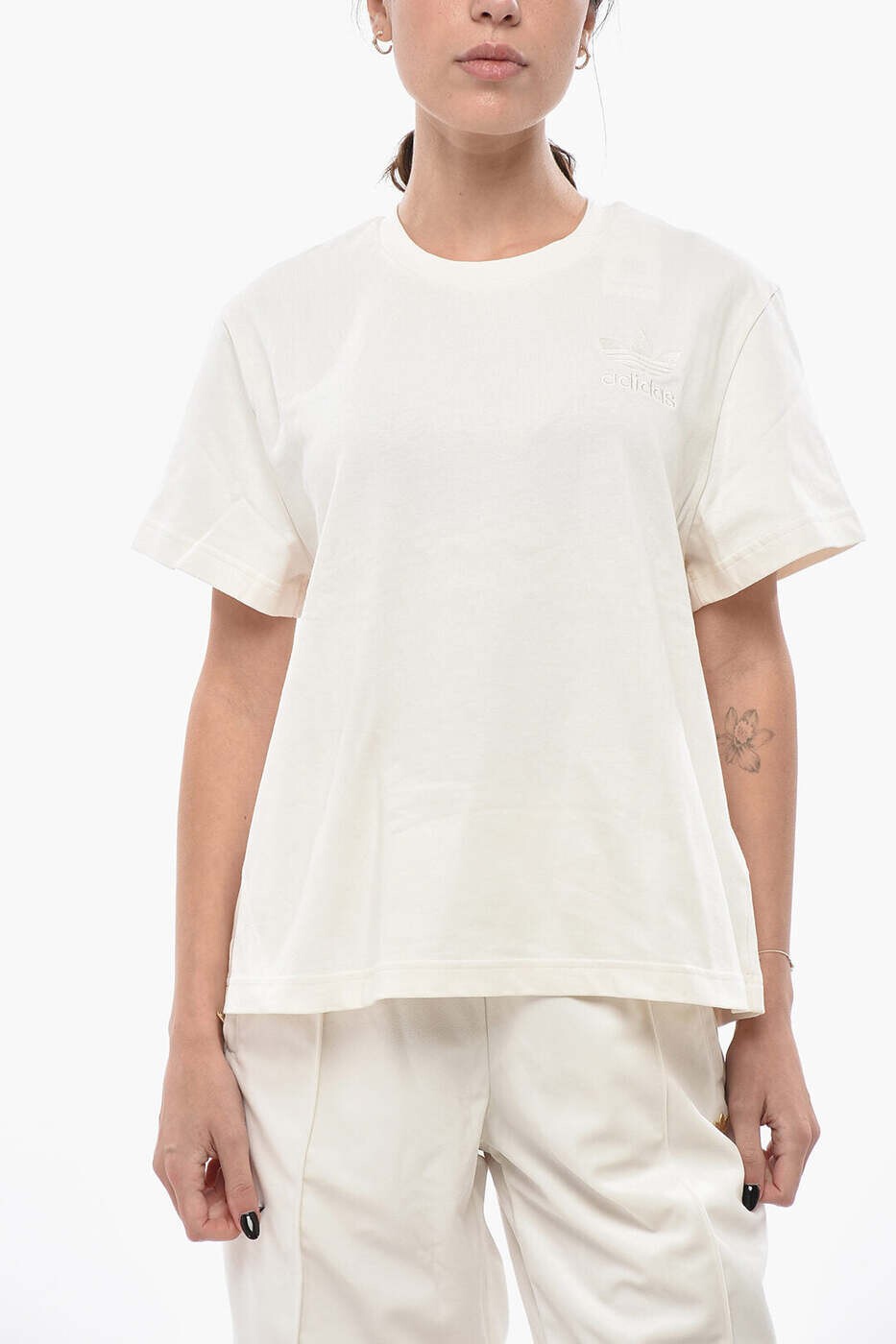 アディダス ADIDAS スポーツシャツ プルオーバー レディース 白いこと T-shirts and polo shirts JL7671 CWHITE 関税 貨物輸送無料 dk