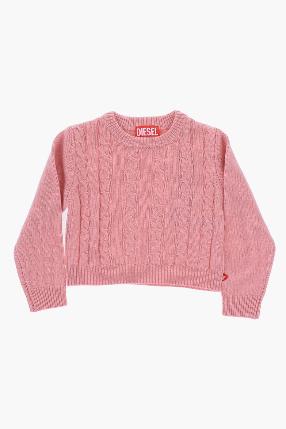 ディーゼル DIESEL クルーネックジャンパー 編み物お召しもの ガールズ サクラ色 Crew neck jumpers J01554 KYAV8 K390 関税 貨物輸送無料 dk