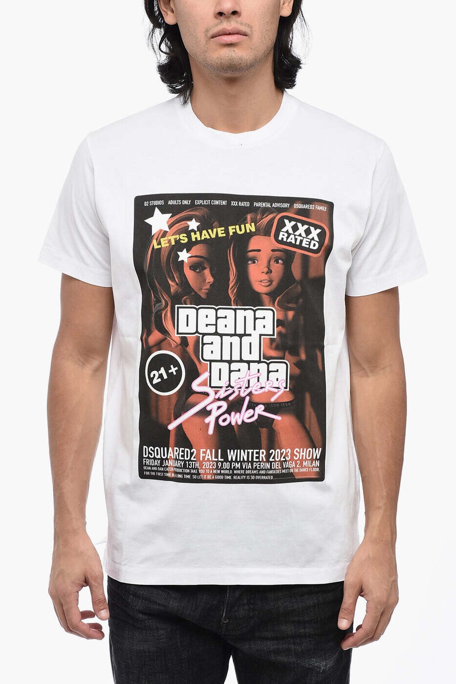 ディースクエアード DSQUARED2 Tシャツ メンズ ホワイト T-shirts S71GD1337 S23009 100 関税 送料無料 dk｜BRANDSHOP「il Tesoro」
