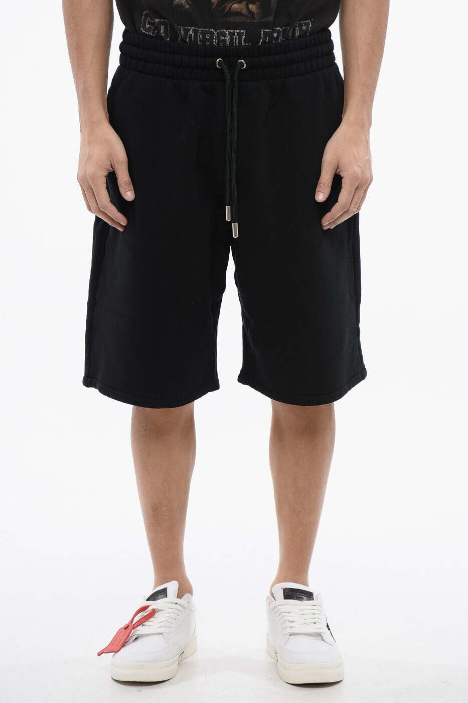 象牙色 OFF WHITE さる股引き メンズ 黒いこと Shorts OMCI013S24FLE0031001 関税 貨物輸送無料 dk