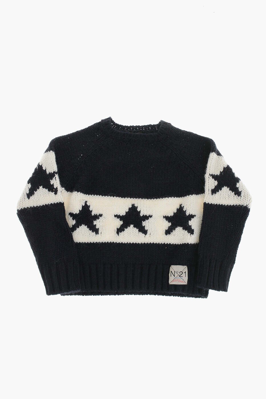 ヌメロ ヴェントゥーノ N.21 クルーネックジャンパー ニットウェア ボーイズ ホワイト Crew neck jumpers N21955 N0392 0N821 関税 送料無料 dk|BRANDSHOP「il Tesoro」