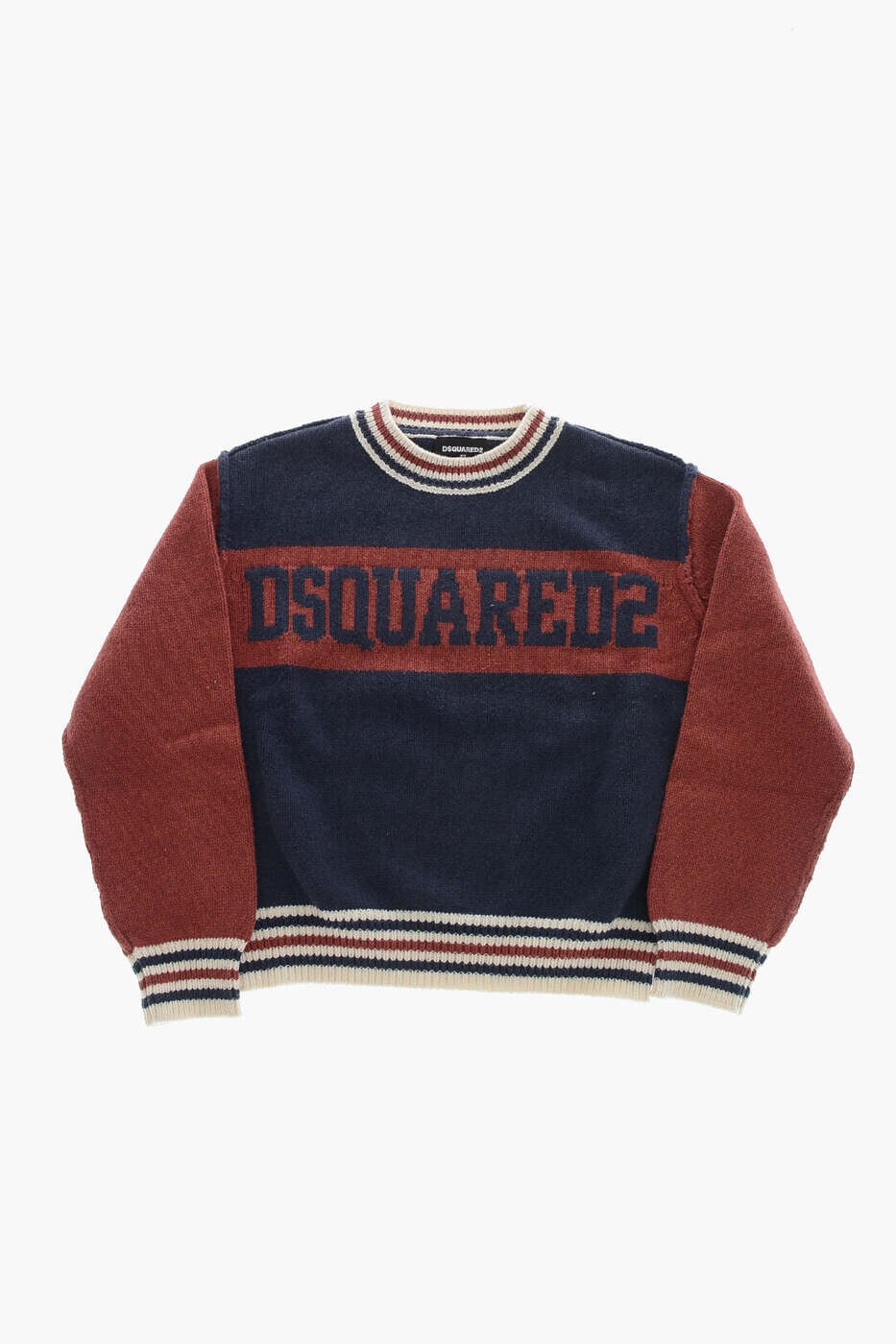 ディースクエアード DSQUARED2 クルーネックジャンパー ニットウェア ボーイズ ブルー Crew neck jumpers DQ2452 D0A9R DQ866 関税 送料無料 dk｜BRANDSHOP「il Tesoro」