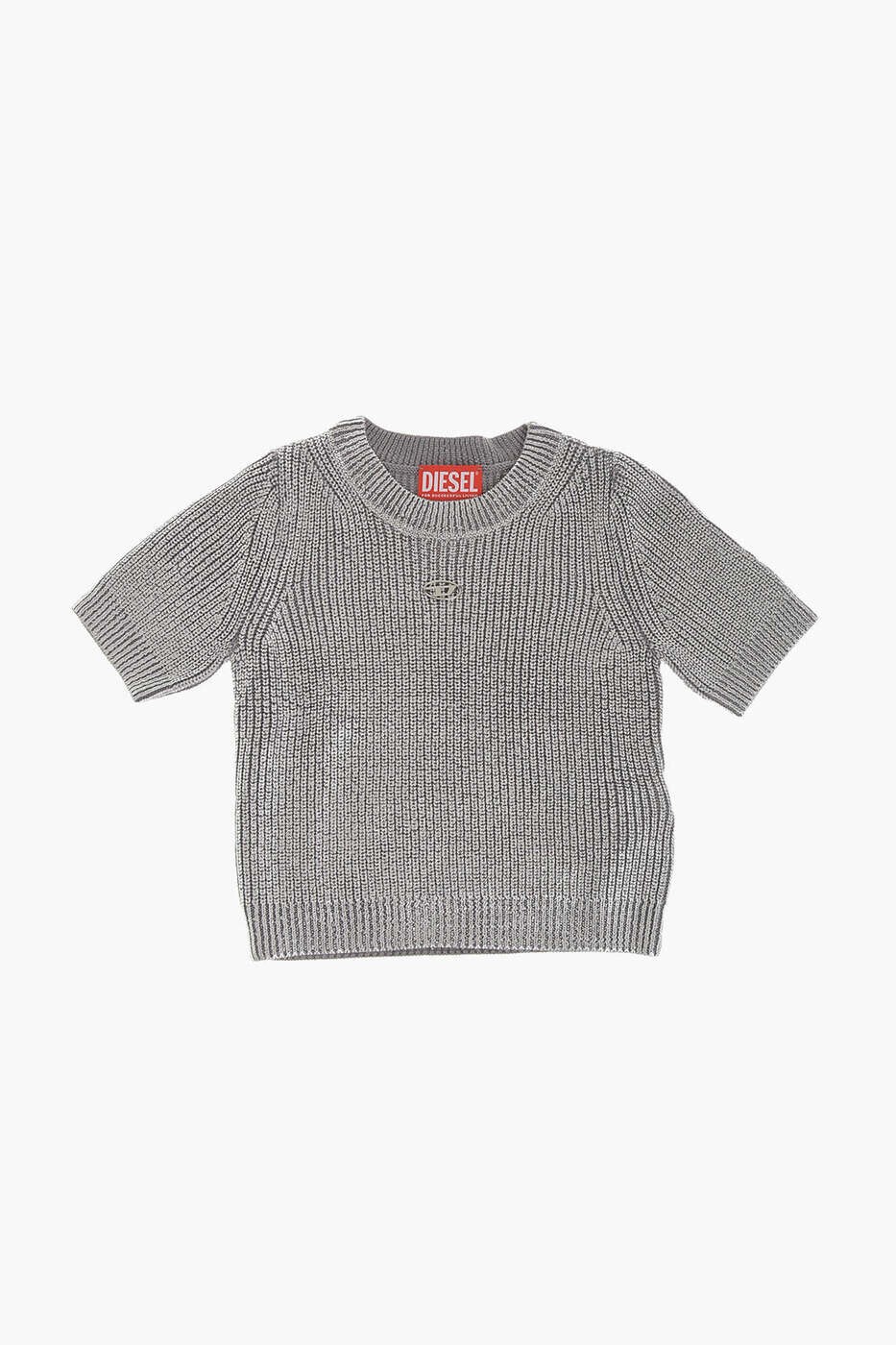 ディーゼル DIESEL クルーネックジャンパー ニットウェア ガールズ シルバー Crew neck jumpers J02069 KYAYQ K986 関税 送料無料 dk｜BRANDSHOP「il Tesoro」