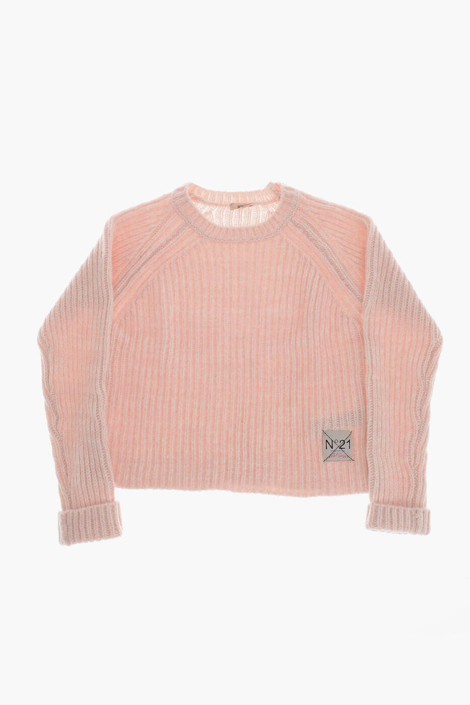 ヌメロ ヴェントゥーノ N.21 クルーネックジャンパー ニットウェア ガールズ ピンク Crew neck jumpers N21998 N0388 0N317 関税 送料無料 dk｜BRANDSHOP「il Tesoro」