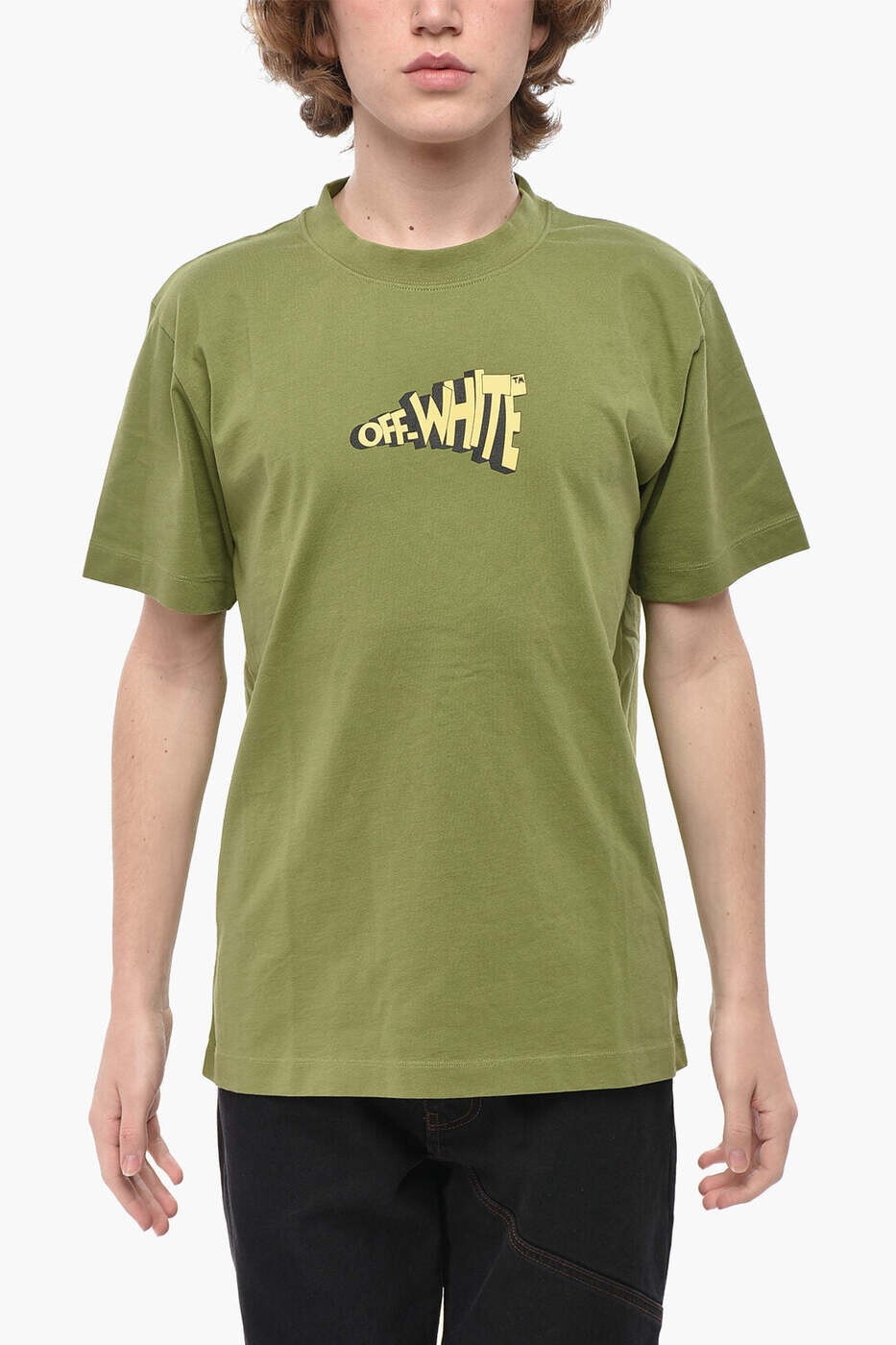 オフホワイト OFF WHITE Tシャツ メンズ グリーン T-shirts OMAA027G20JER0645518 関税 送料無料 dk｜BRANDSHOP「il Tesoro」