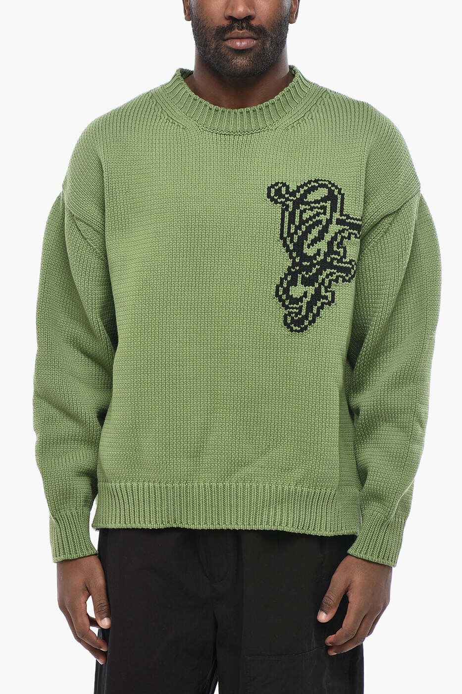 オフホワイト OFF WHITE セーター ニットウェア メンズ グリーン Knitwear OMHE167S24KNI0015710 関税 送料無料 dk|BRANDSHOP「il Tesoro」