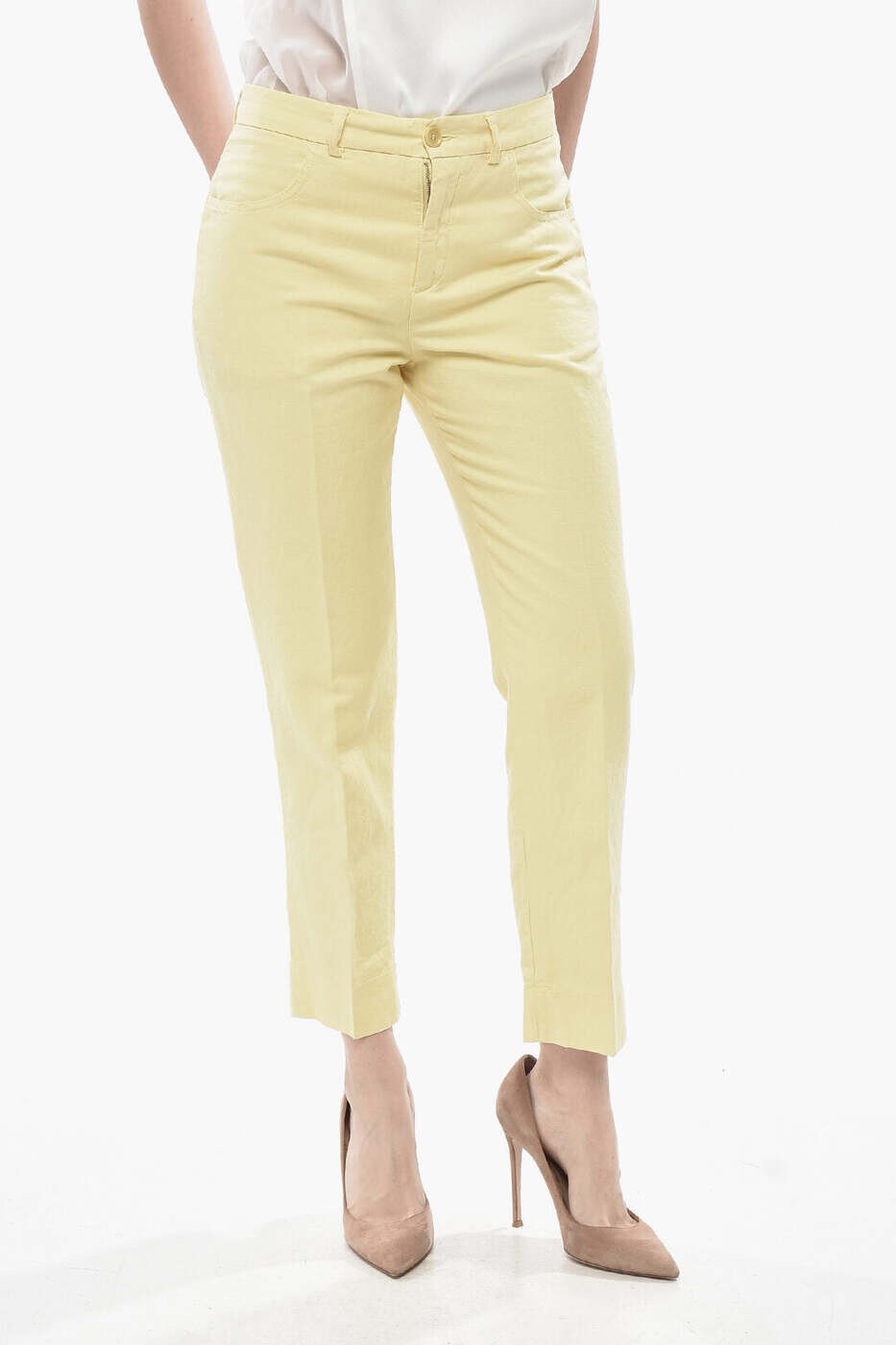 アスペジ ASPESI ズボン パンツ レディース イエロー Trousers 0159G20885155 関税 送料無料 dk｜BRANDSHOP「il Tesoro」