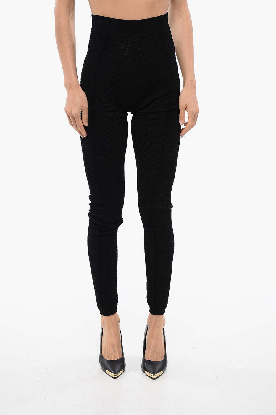 バルマン BALMAIN レギンス レディース ブラック Leggings XF0PD005KB60 0PA 関税 送料無料 dk｜BRANDSHOP「il Tesoro」
