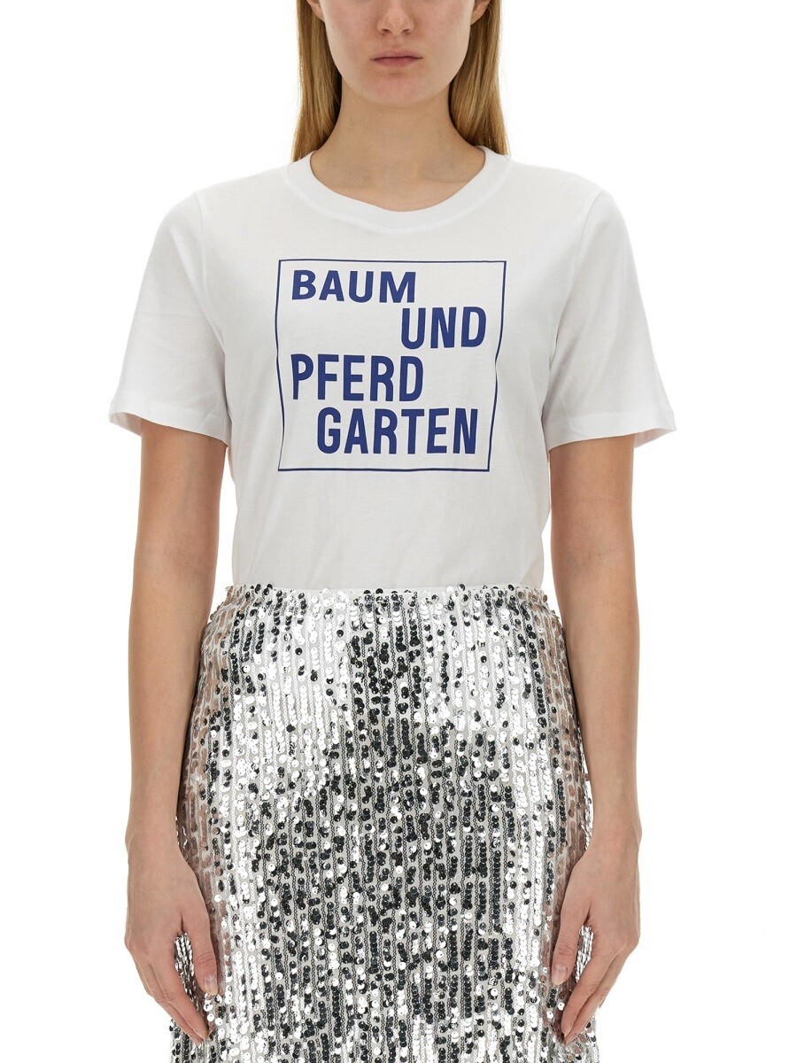 バウム ウンド ヘルガーテン BAUM UND PFERDGARTEN スポーツシャツ プルオーバー レディース 白いこと T-shirts and polo shirts 308542 関税 貨物輸送無料 2024SS el