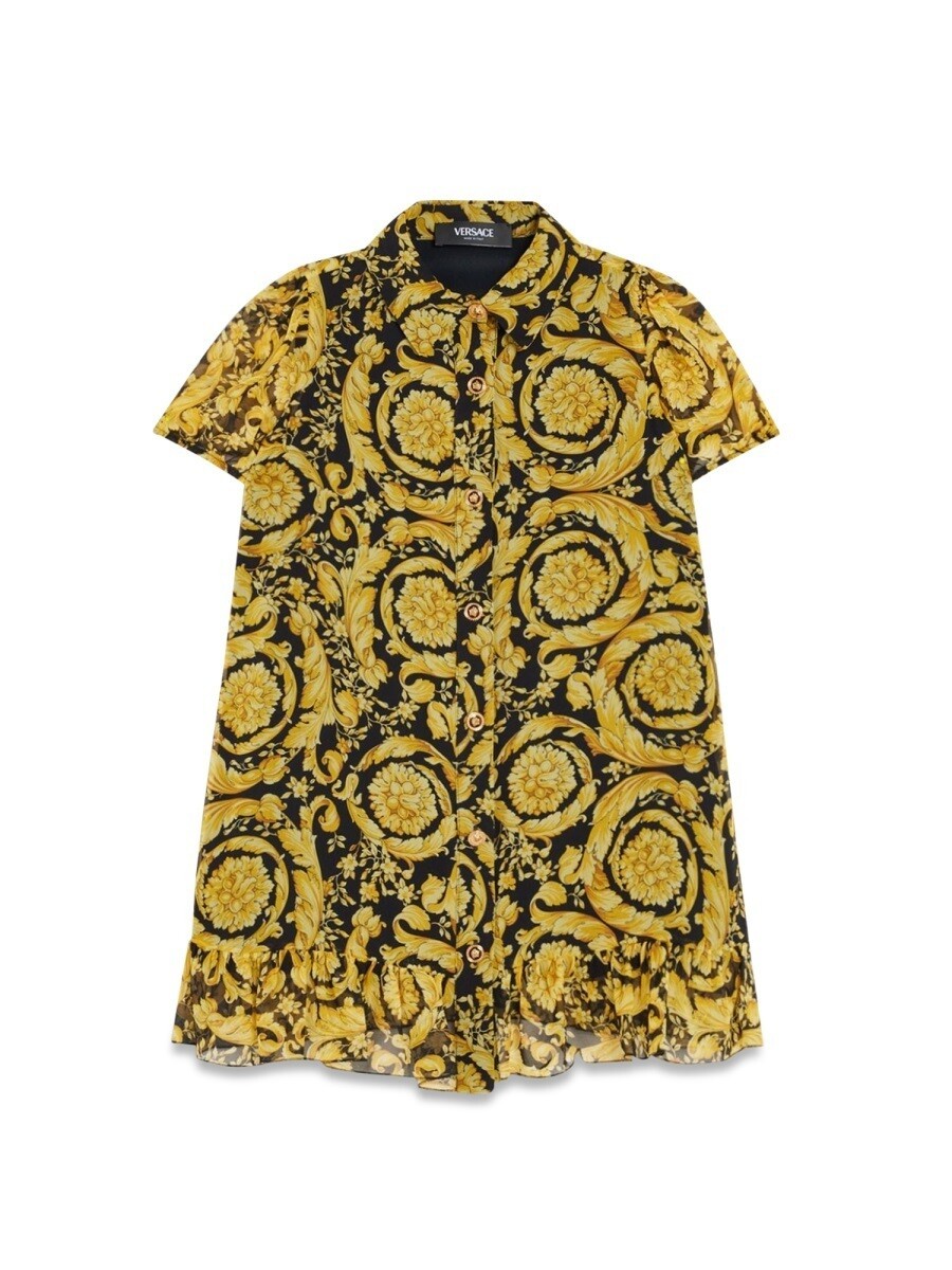 ヴェルサーチェ VERSACE ロング御召しもの 御召しもの ガールズ 黒いこと Long dresses 313164 関税 貨物輸送無料 2024SS el
