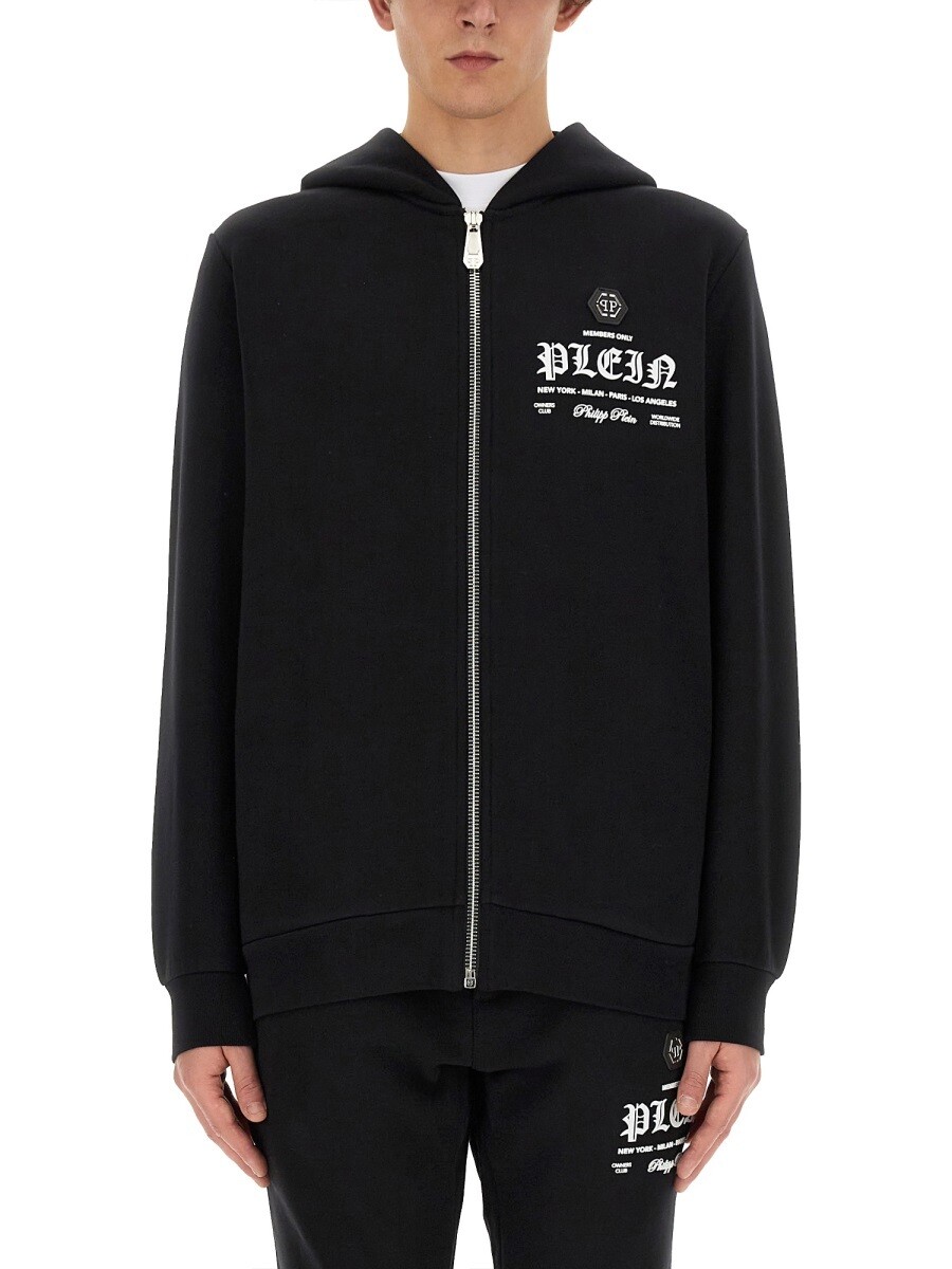 フィリップ 飾り気のない PHILIPP PLEIN トレイナー 調教師 メンズ 黒いこと Sweatshirts 311473 関税 貨物輸送無料 2024SS el