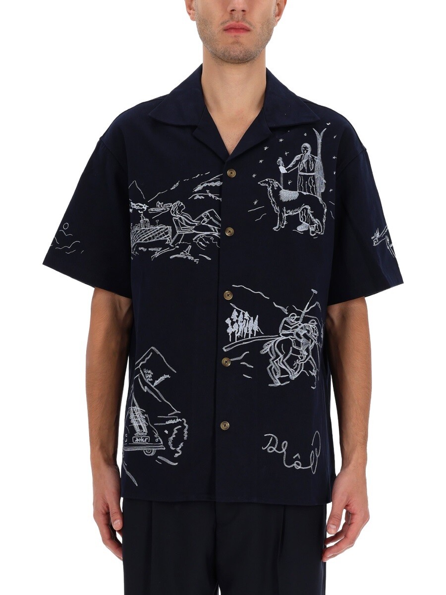 ドロール ド ムッシュ DROLE DE MONSIEUR シャツ メンズ ブルー Shirts 370824 関税 送料無料 2025AW el｜BRANDSHOP「il Tesoro」 34,255円