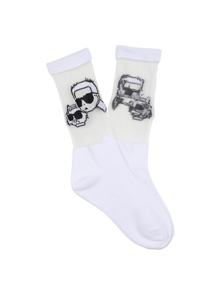 長い巻き毛 ラガーフェルド KARL LAGERFELD ソックス 靴下 ガールズ 白いこと Socks 371730 関税 貨物輸送無料 2025AW el キッズファッション-靴下