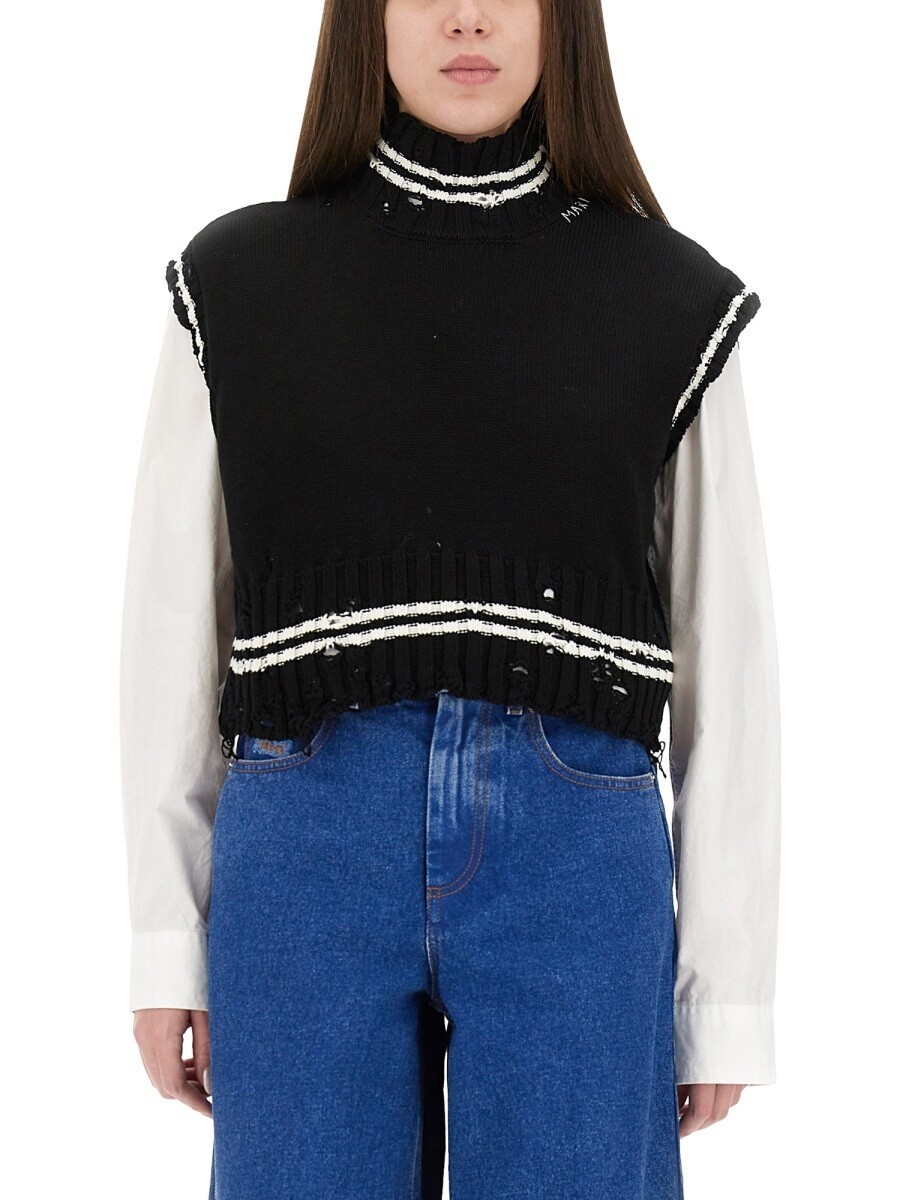 マルニ MARNI ジレ より良い レディース 黒いこと Vests 372622 関税 貨物輸送無料 2025AW el