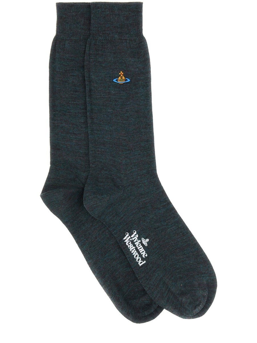 ヴィヴィアン・ウエストウッド VIVIENNE WESTWOOD ソックス 靴下 レディース 薄墨色 Socks 374101 関税 貨物輸送無料 2025AW el