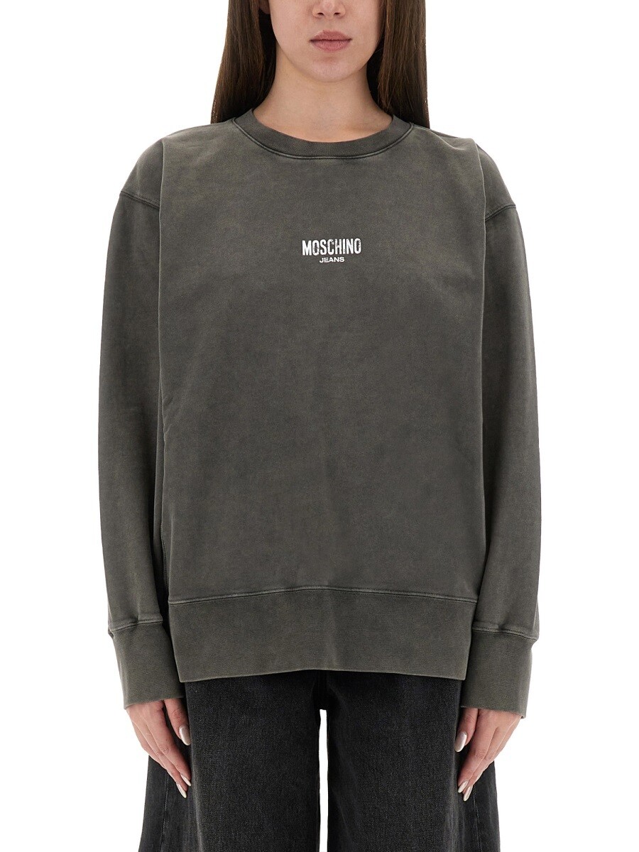 モスキーノ デニム MOSCHINO JEANS 調教師 レディース 薄墨色 Sweatshirts 376450 関税 貨物輸送無料 2025AW el