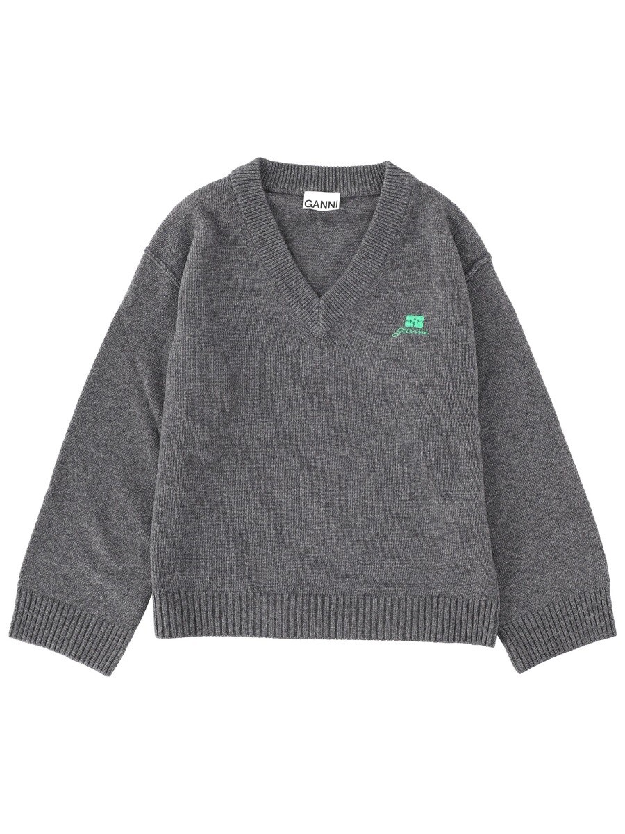 ガニー GANNI セーター ニットウェア レディース グレー Knitwear 381894 関税 送料無料 2025AW el