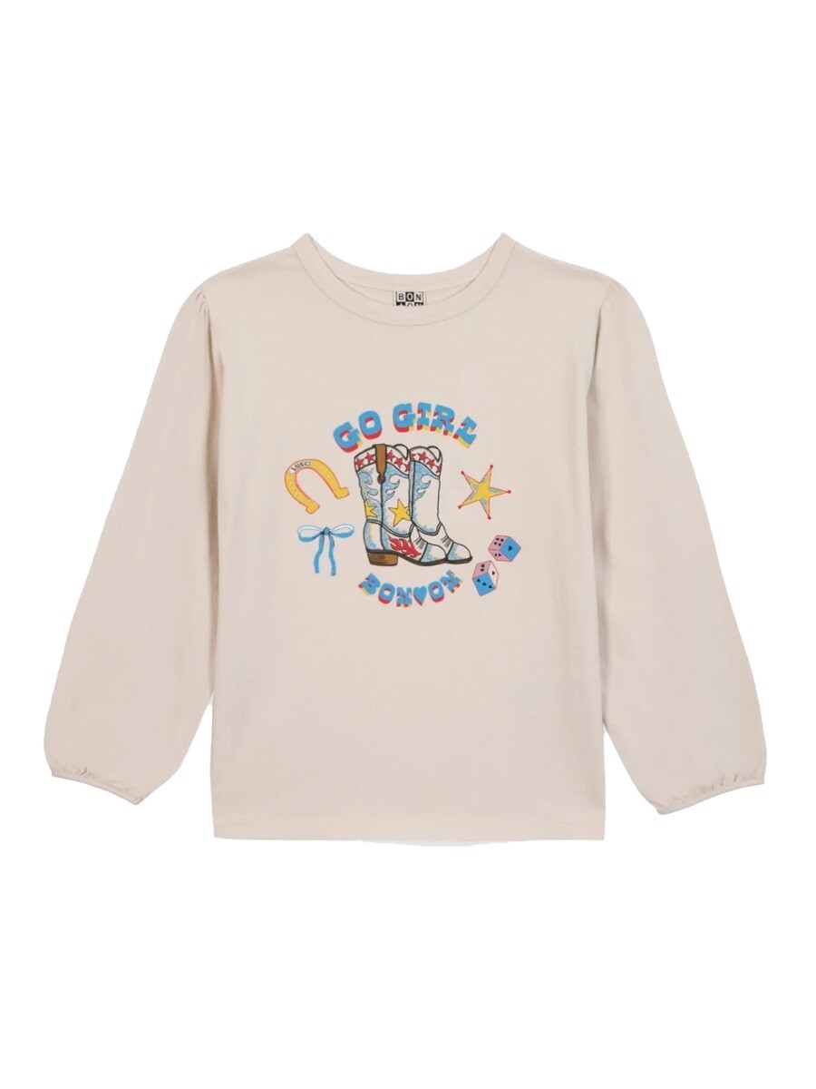 ボン英トン BONTON ロング捩りプルオーバー プルオーバー ガールズ 白いこと Long sleeve t-shirts 382092 関税 貨物輸送無料 2025AW el