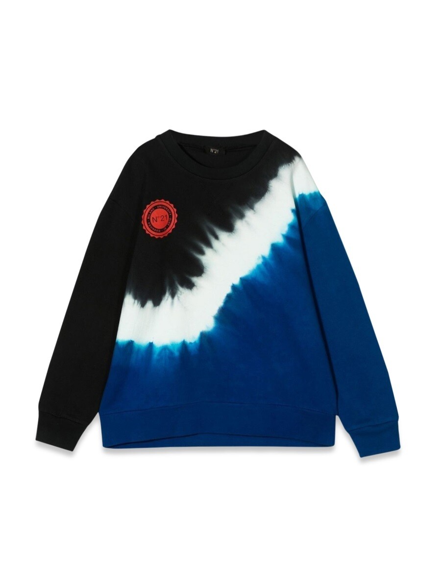 ヌメロ ヴェントゥーノ N.21 クルーネックスウェットシャツ 調教師 ボーイズ 青碧 Crew neck sweatshirts 255842 関税 貨物輸送無料 2022AW el