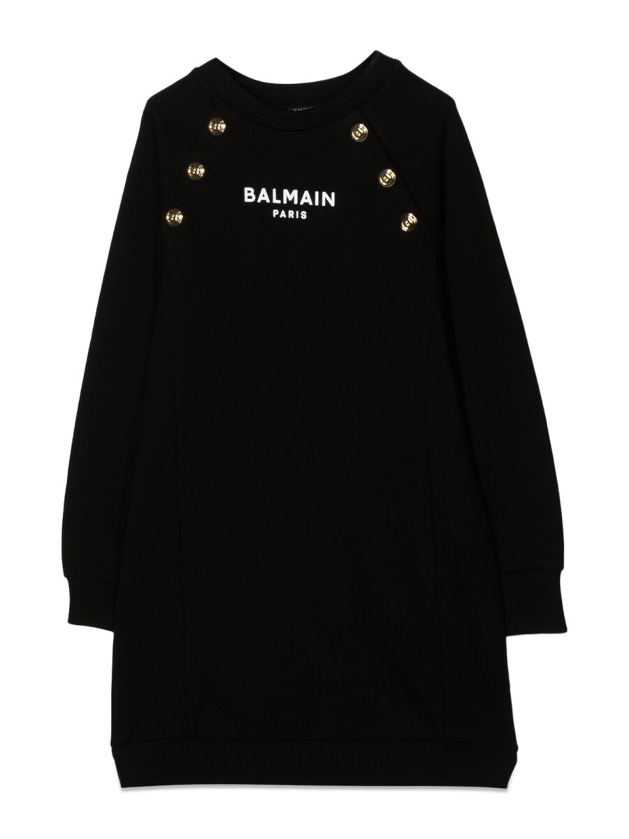 バルマン BALMAIN ロング御召しもの 御召しもの ガールズ 黒いこと Long dresses 255766 関税 貨物輸送無料 2022AW el