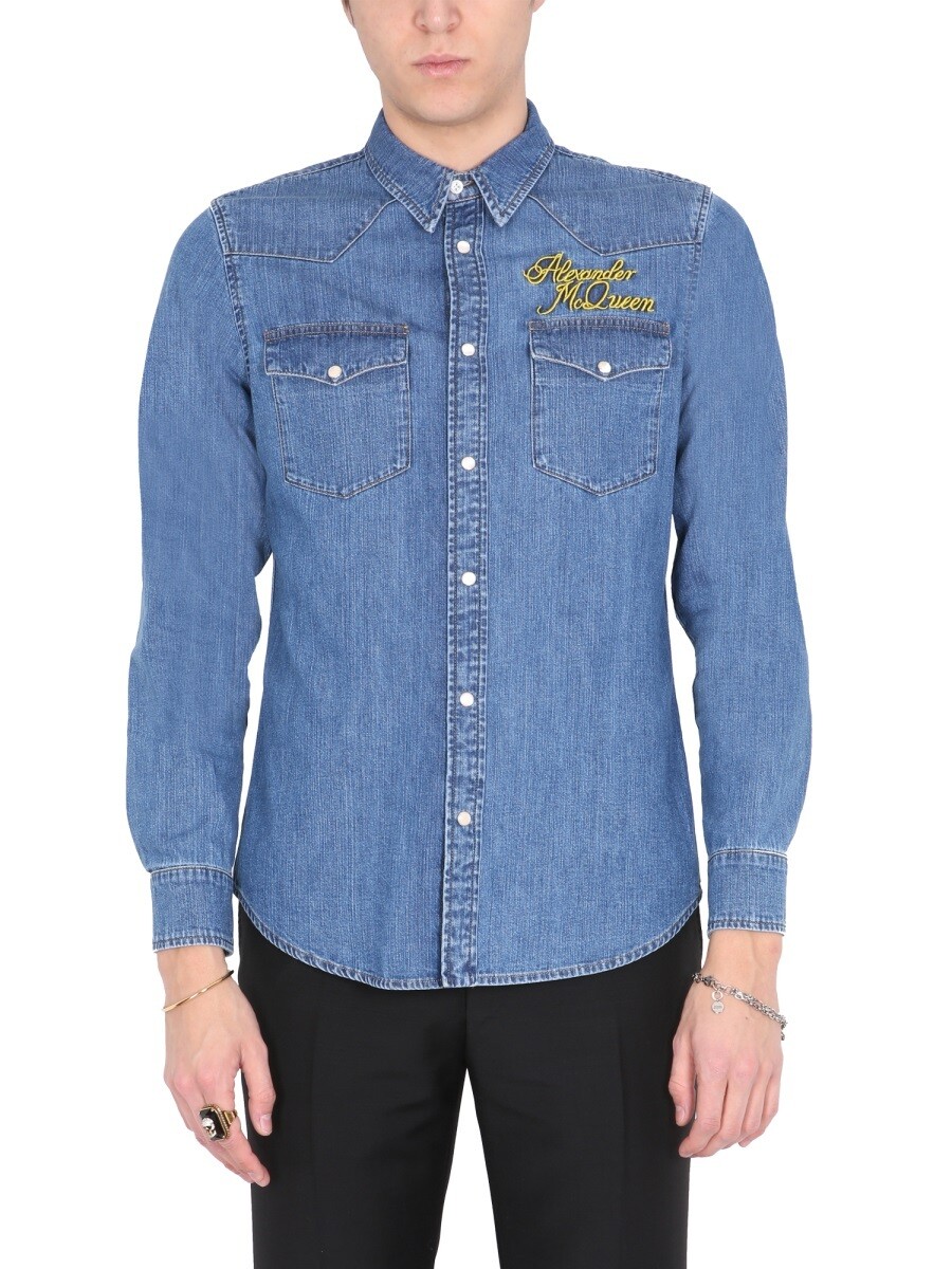アレキサンダー マックイーン ALEXANDER MCQUEEN シャツ メンズ ブルー Shirts 220512 関税 送料無料 2022SS el｜BRANDSHOP「il Tesoro」