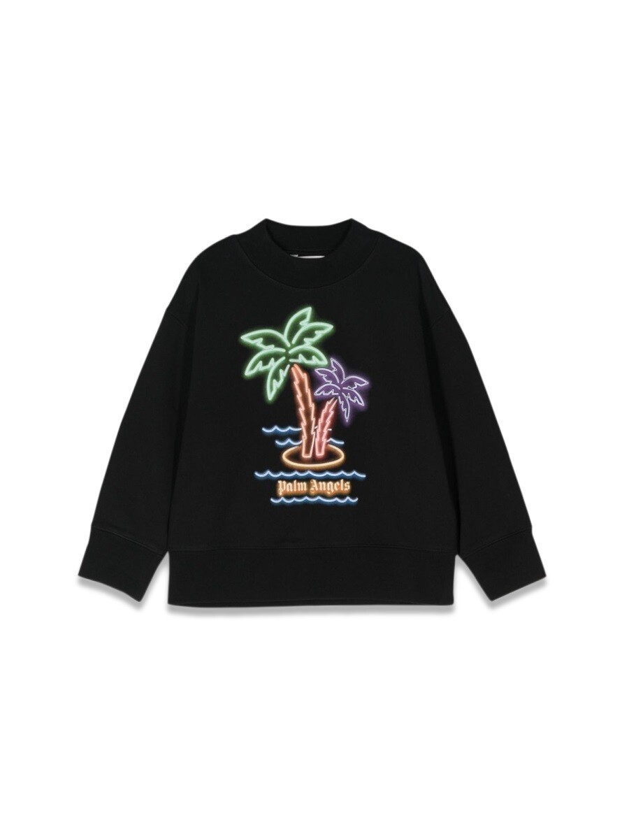 パーム・エンジェルス PALM ANGELS クルーネックスウェットシャツ 調教師 ボーイズ 黒いこと Crew neck sweatshirts 318470 関税 貨物輸送無料 2024SS el
