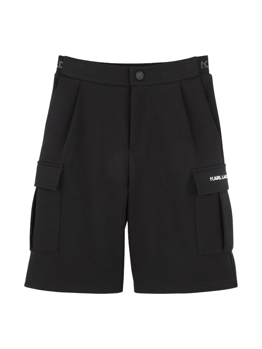 カール ラガーフェルド KARL LAGERFELD ショートパンツ　パンツ ショーツ ボーイズ ブラック Shorts 359255 関税 送料無料 2025SS el｜BRANDSHOP「il Tesoro」