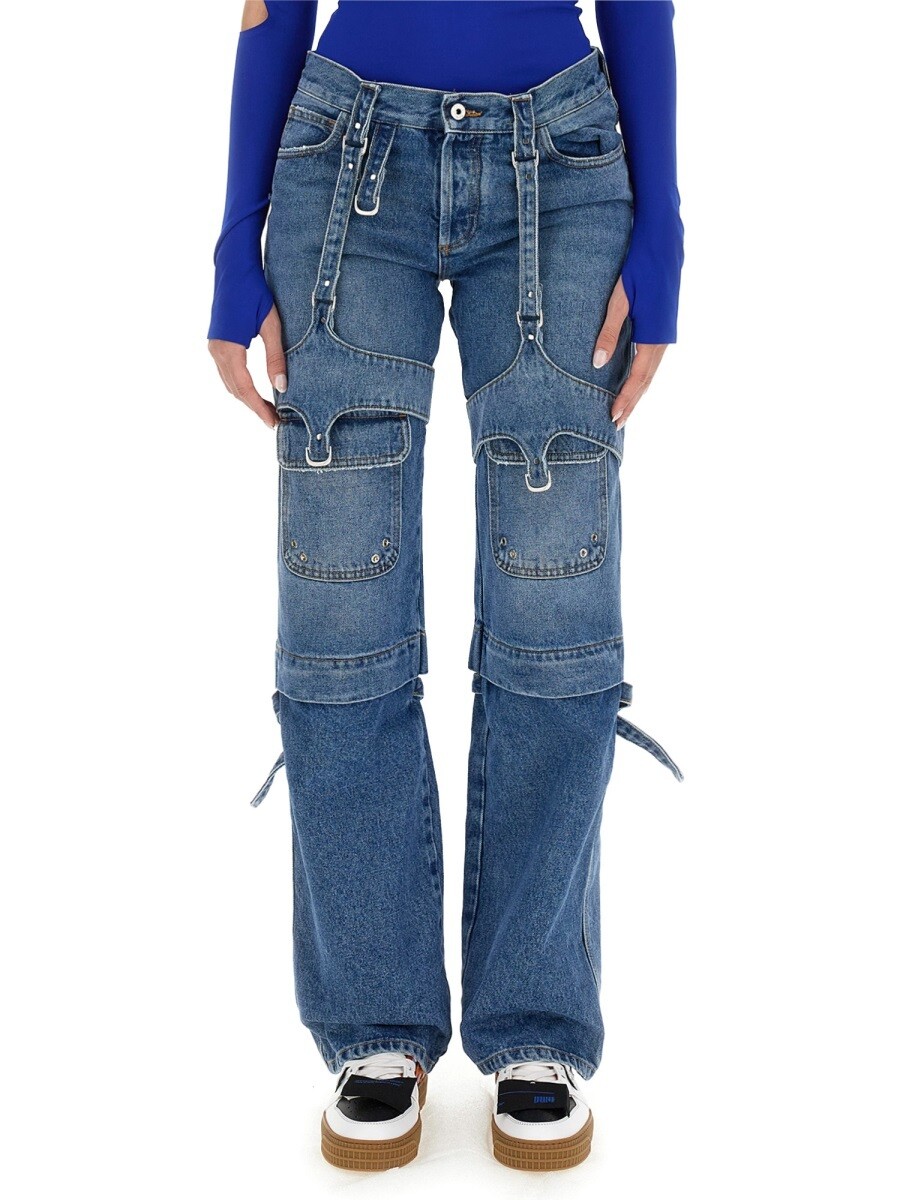 オフホワイト OFF WHITE デニム レディース ブルー Jeans 296216 関税 送料無料 2023AW el|BRANDSHOP「il Tesoro」