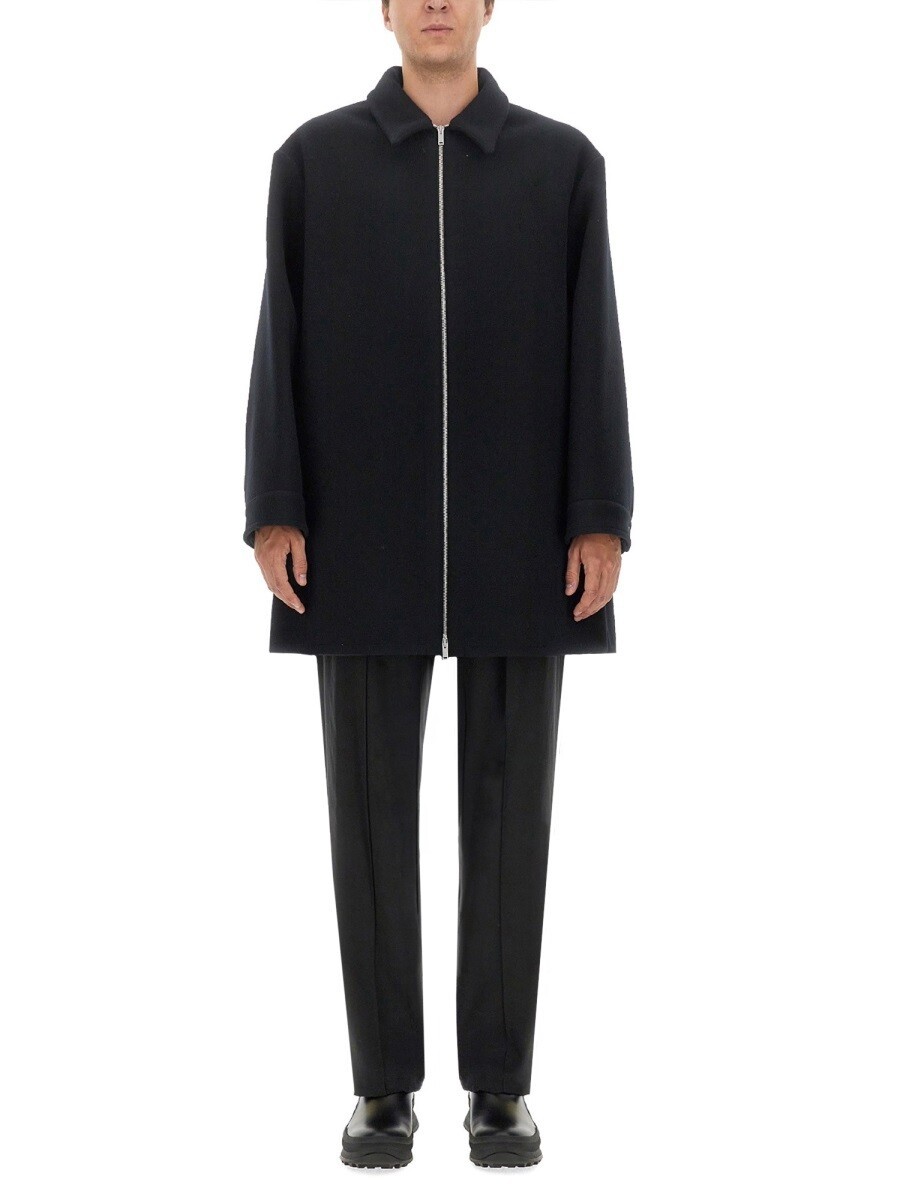 内鰓 サンダー JIL SANDER トレンチ 厚地の外套 メンズ 黒いこと Coats and Trench 292277 関税 貨物輸送無料 2023AW el