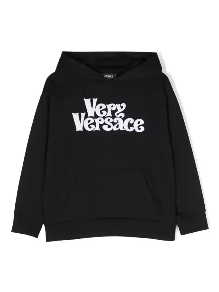 ヴェルサーチェ VERSACE クルーネックスウェットシャツ 調教師 ガールズ 黒いこと Crew neck sweatshirts 307223 関税 貨物輸送無料 2023AW el
